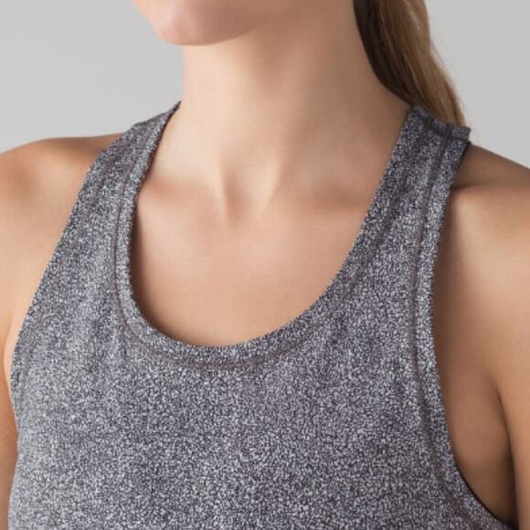Lululemon Smooth Stride Tank Sea Spray Alpine White Dark Chrome Size 8 PTP 16" - Picture 3 of 4
